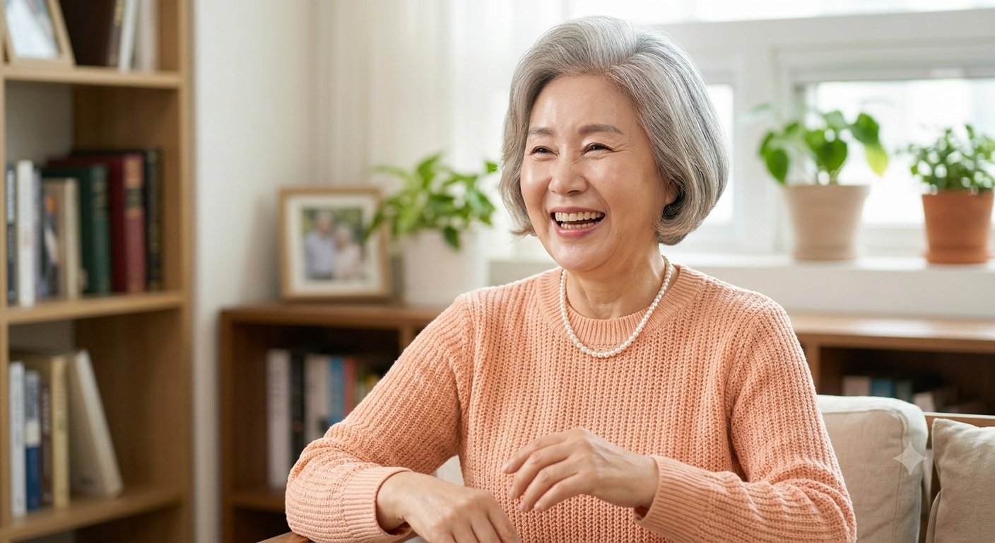 요양시설을 이용하는 어르신과 가족